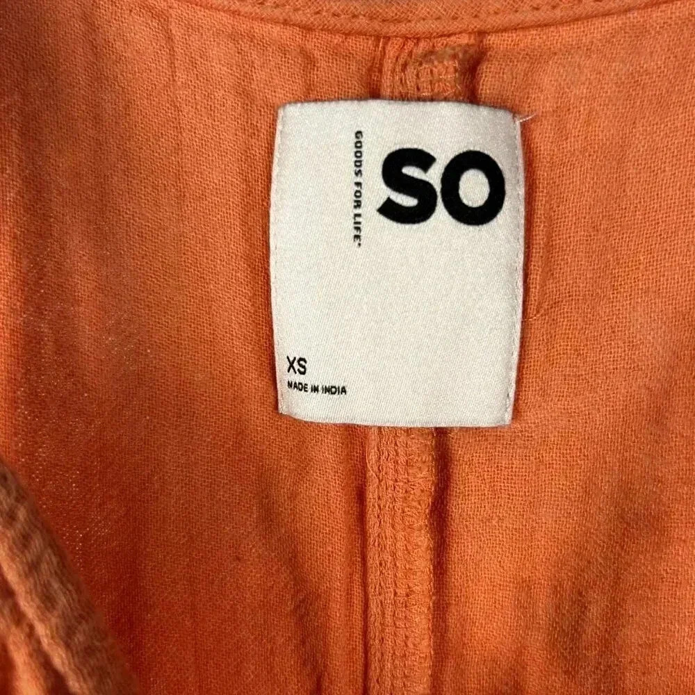 2/$30 SO Size XS Jumpsuit Romper Apricot Comfort Crop Boho Stretch Lightweight - Picture 7 of 9